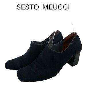 Sesto Meucci sz 7.5N black wool and leather heels